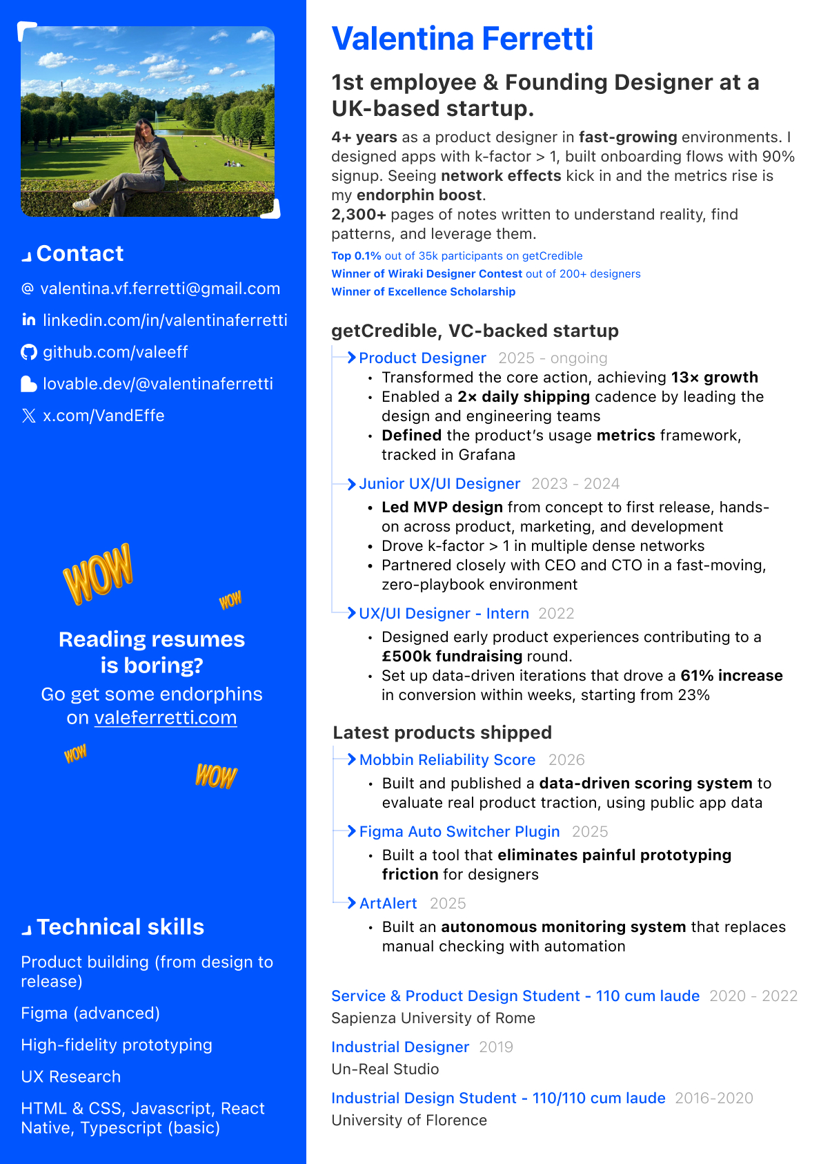 Valentina Ferretti Resume