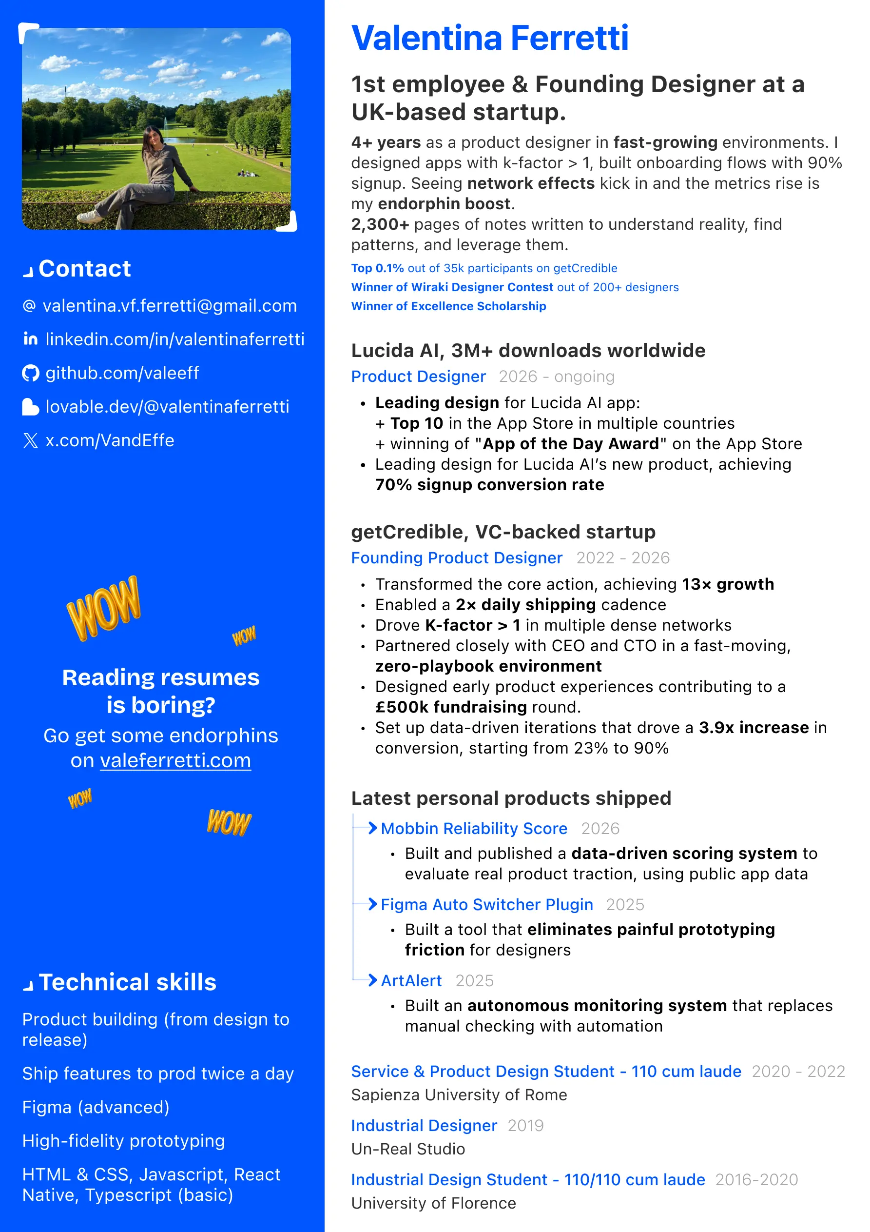 Valentina Ferretti Resume