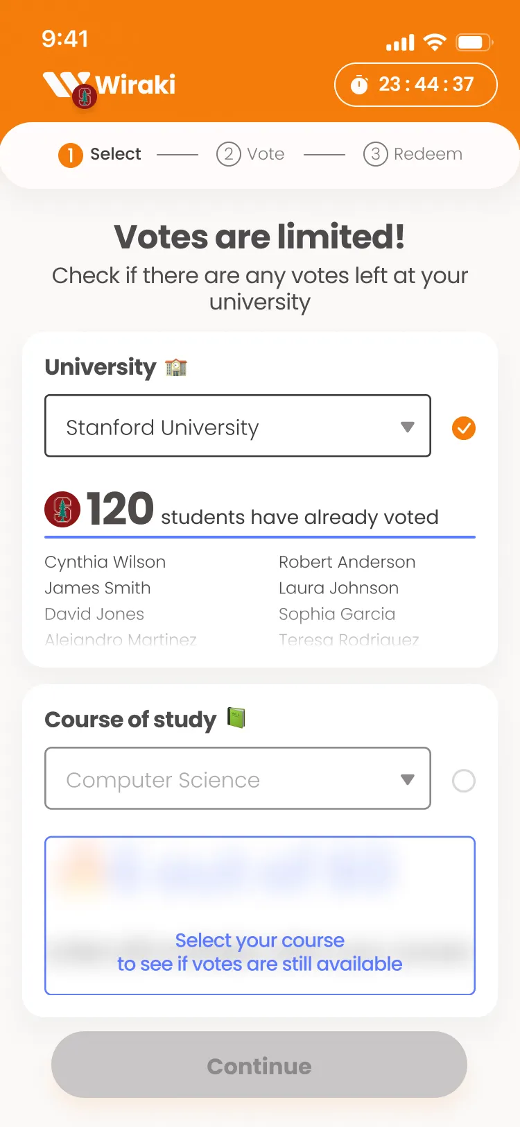 Wiraki Year Selection