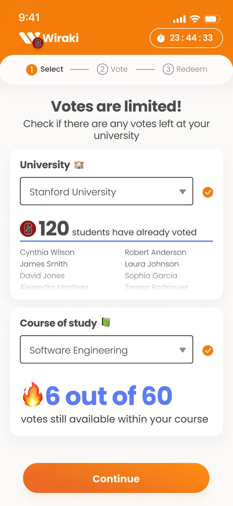 Wiraki Year Selection
