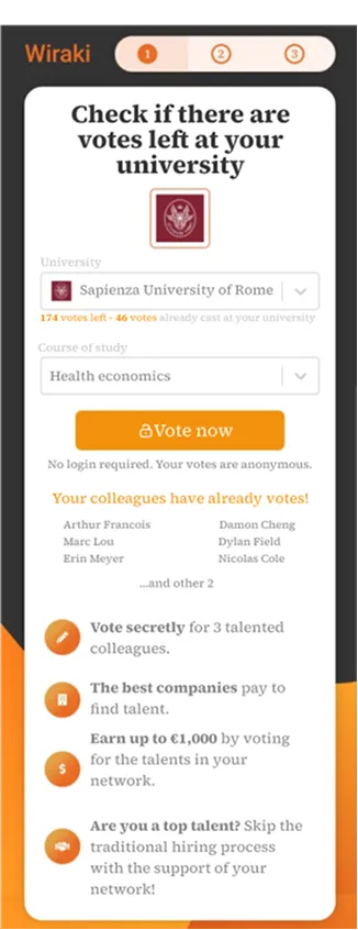 Scrollable content of the select screen